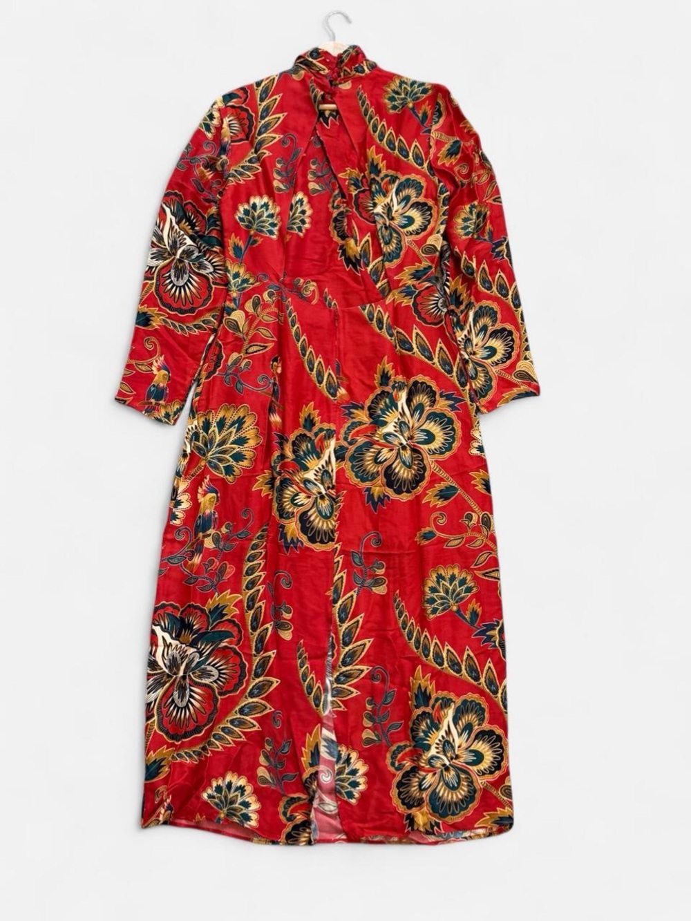 NWT FARM RIO Red Maxi Floral Cutout Midi Dress - Picture 7 of 16